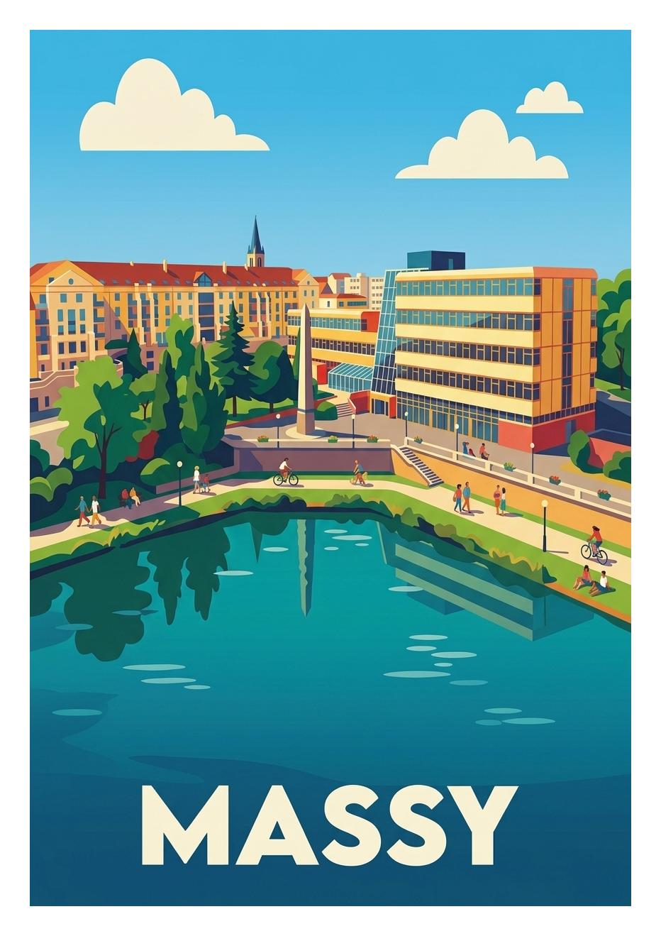 Poster souvenir de Massy – image brute sans cadre