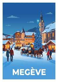 Poster souvenir de Megève – image brute sans cadre