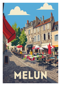 Poster souvenir de Melun – image brute sans cadre