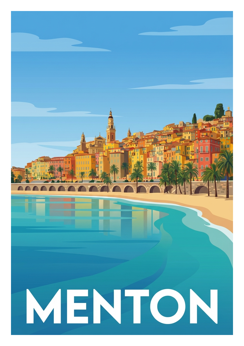 Poster souvenir de Menton – image brute sans cadre