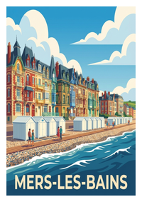 Poster souvenir de Mers-les-Bains – image brute sans cadre