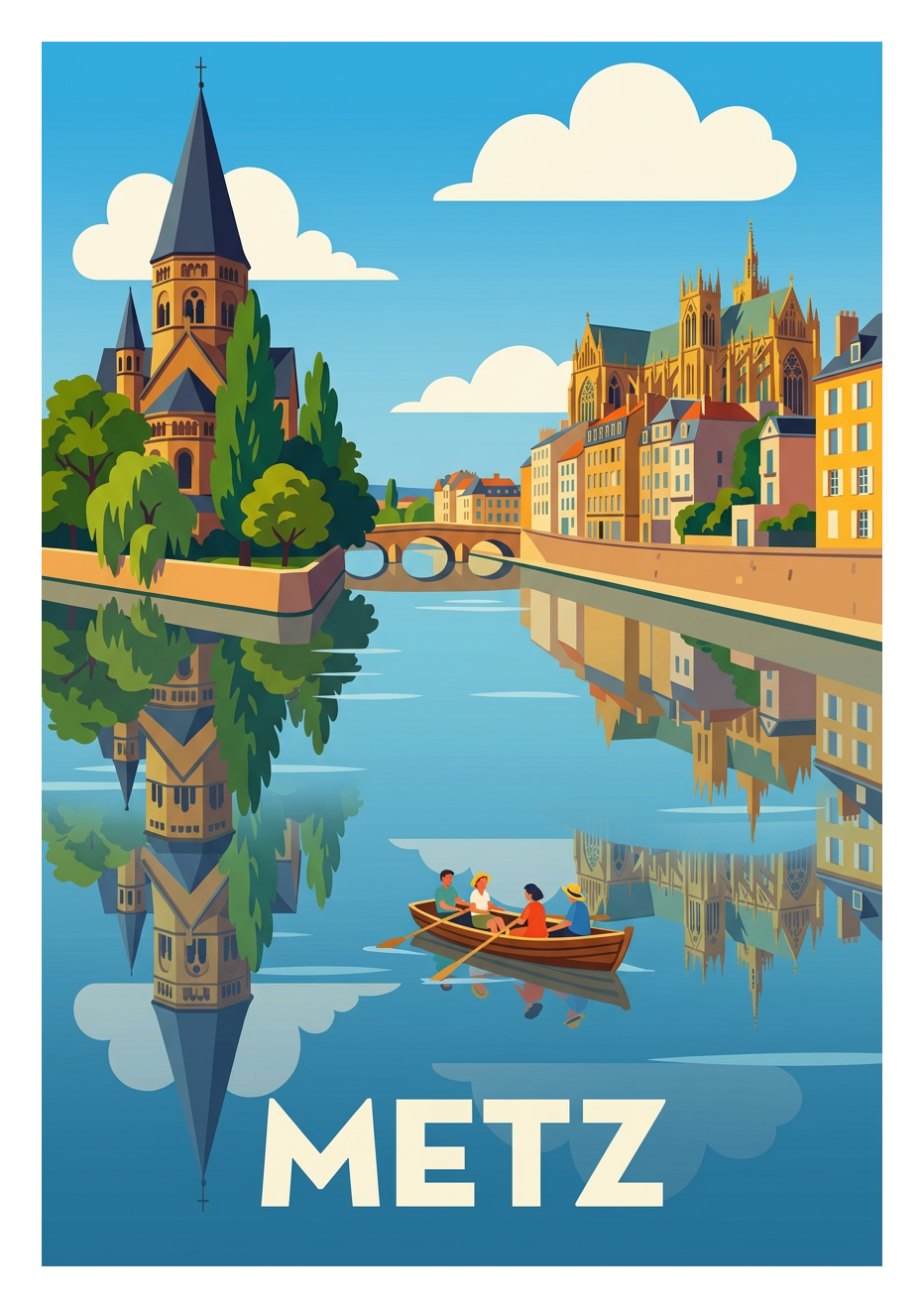 Poster souvenir de Metz – image brute sans cadre