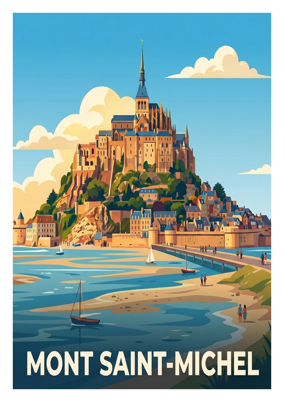 Poster souvenir de Mont Saint-Michel – image brute sans cadre