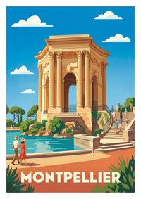 Poster souvenir de Montpellier – image brute sans cadre