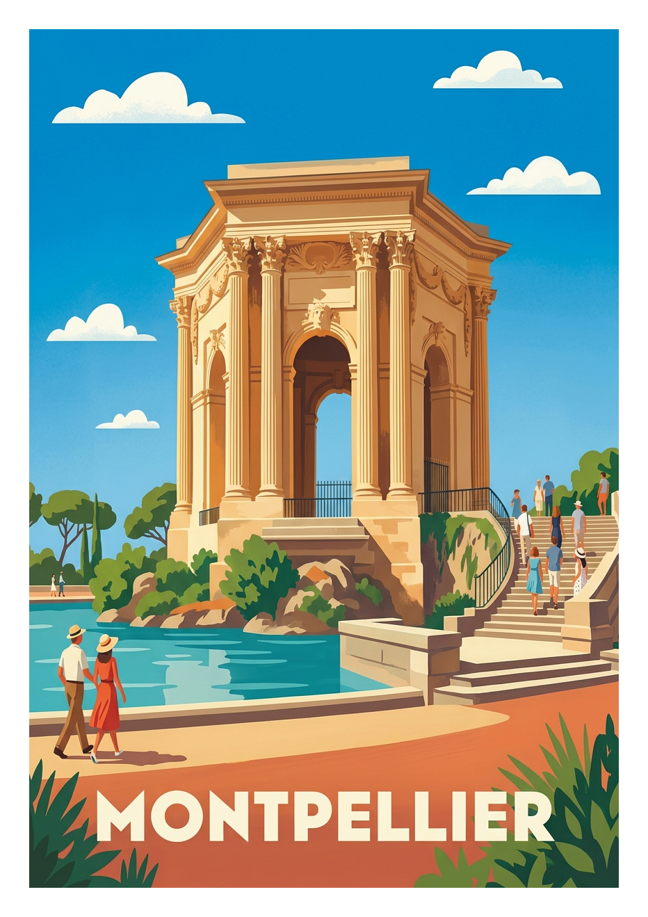 Poster souvenir de Montpellier – image brute sans cadre