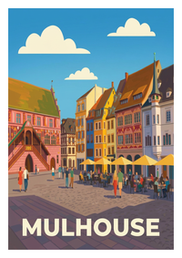 Poster souvenir de Mulhouse – image brute sans cadre