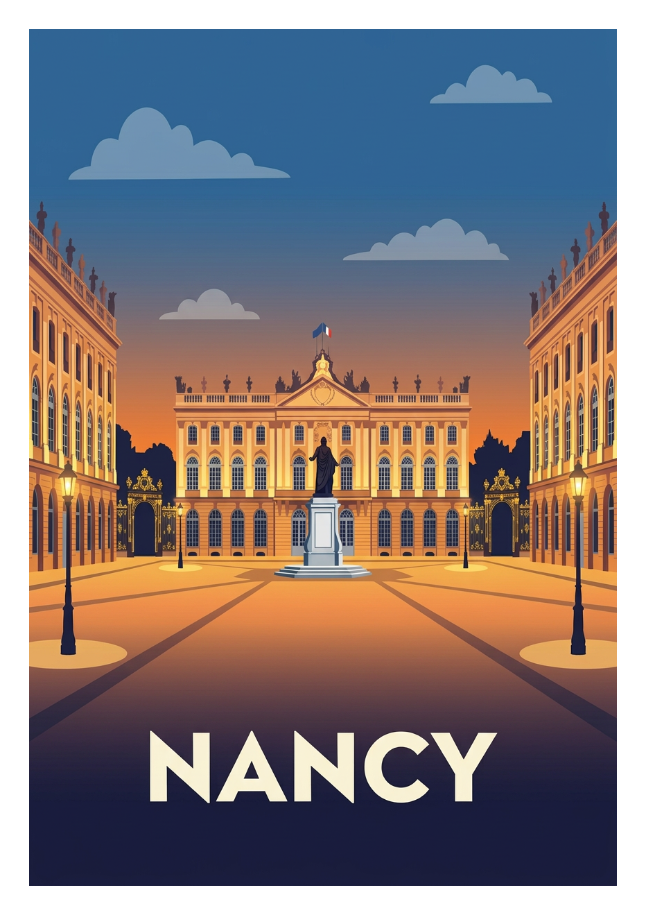 Poster souvenir de Nancy – image brute sans cadre
