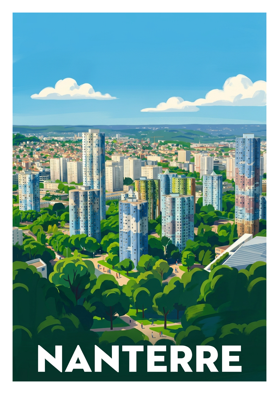 Poster souvenir de Nanterre – image brute sans cadre