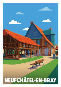 Poster souvenir de Neufchâtel-en-Bray – image brute sans cadre