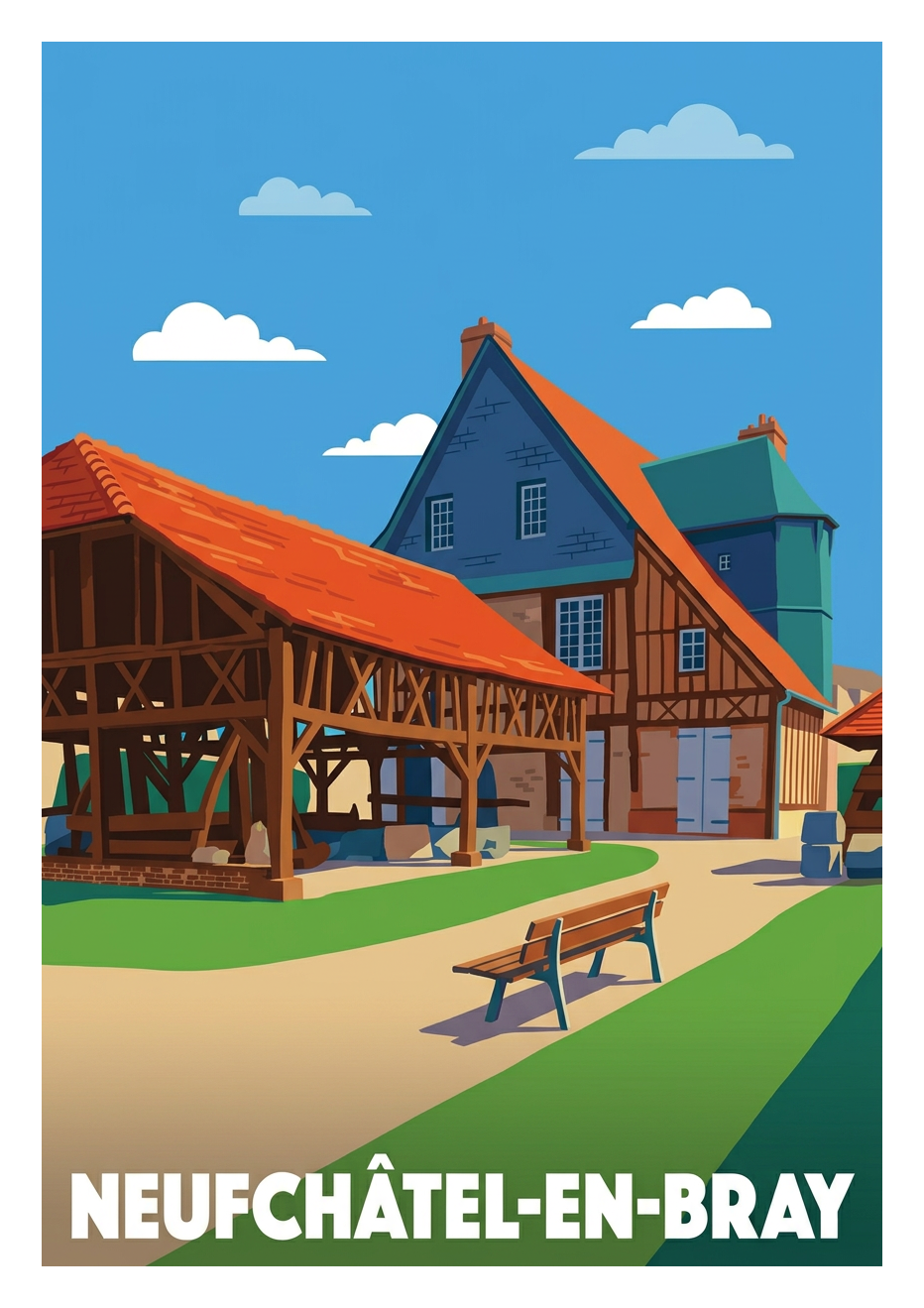 Poster souvenir de Neufchâtel-en-Bray – image brute sans cadre
