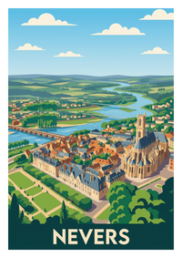 Poster souvenir de Nevers – image brute sans cadre