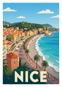 Poster souvenir de Nice – image brute sans cadre
