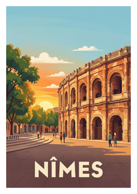 Poster souvenir de Nîmes – image brute sans cadre