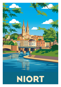 Poster souvenir de Niort – image brute sans cadre