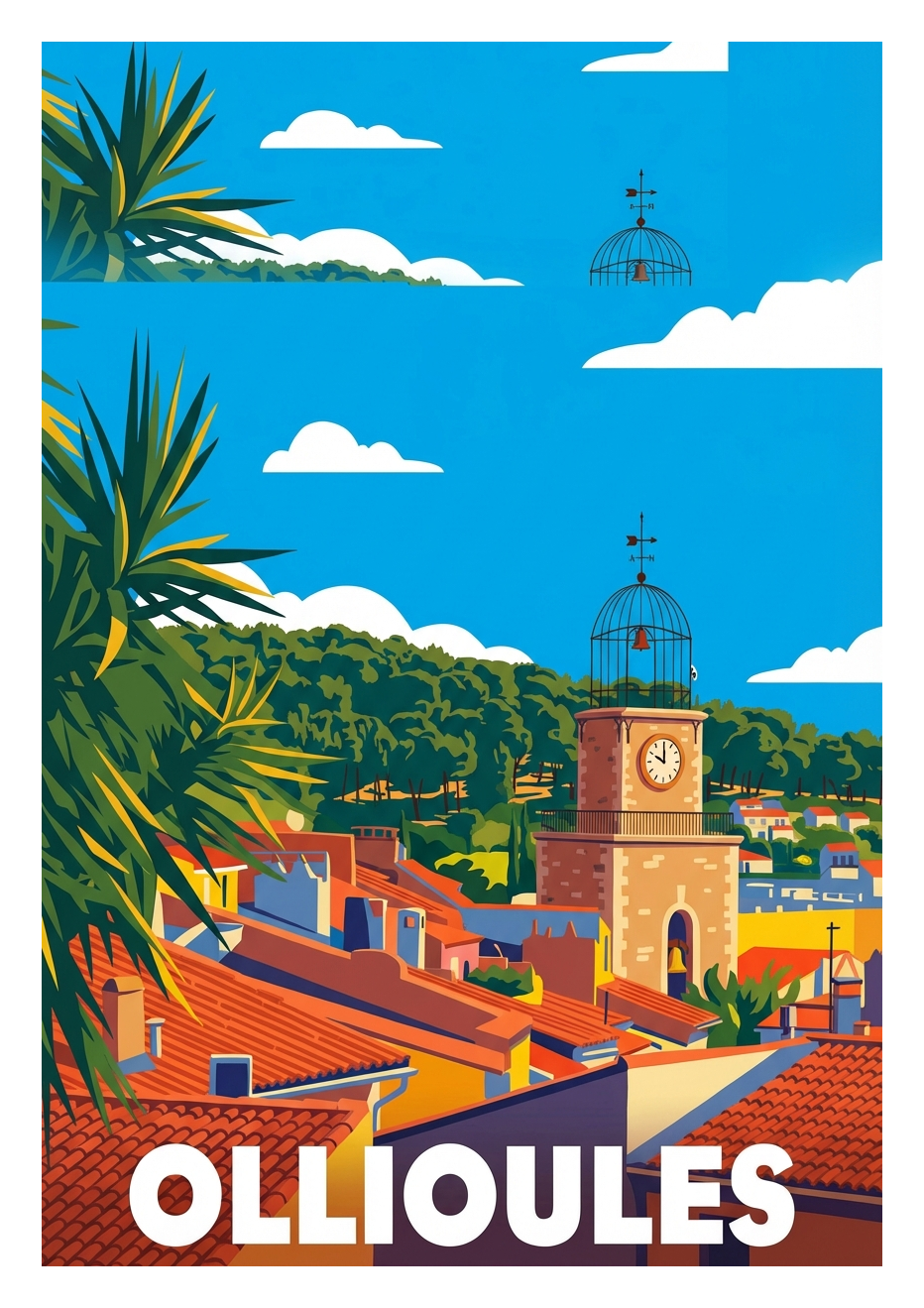Poster souvenir de Ollioules – image brute sans cadre