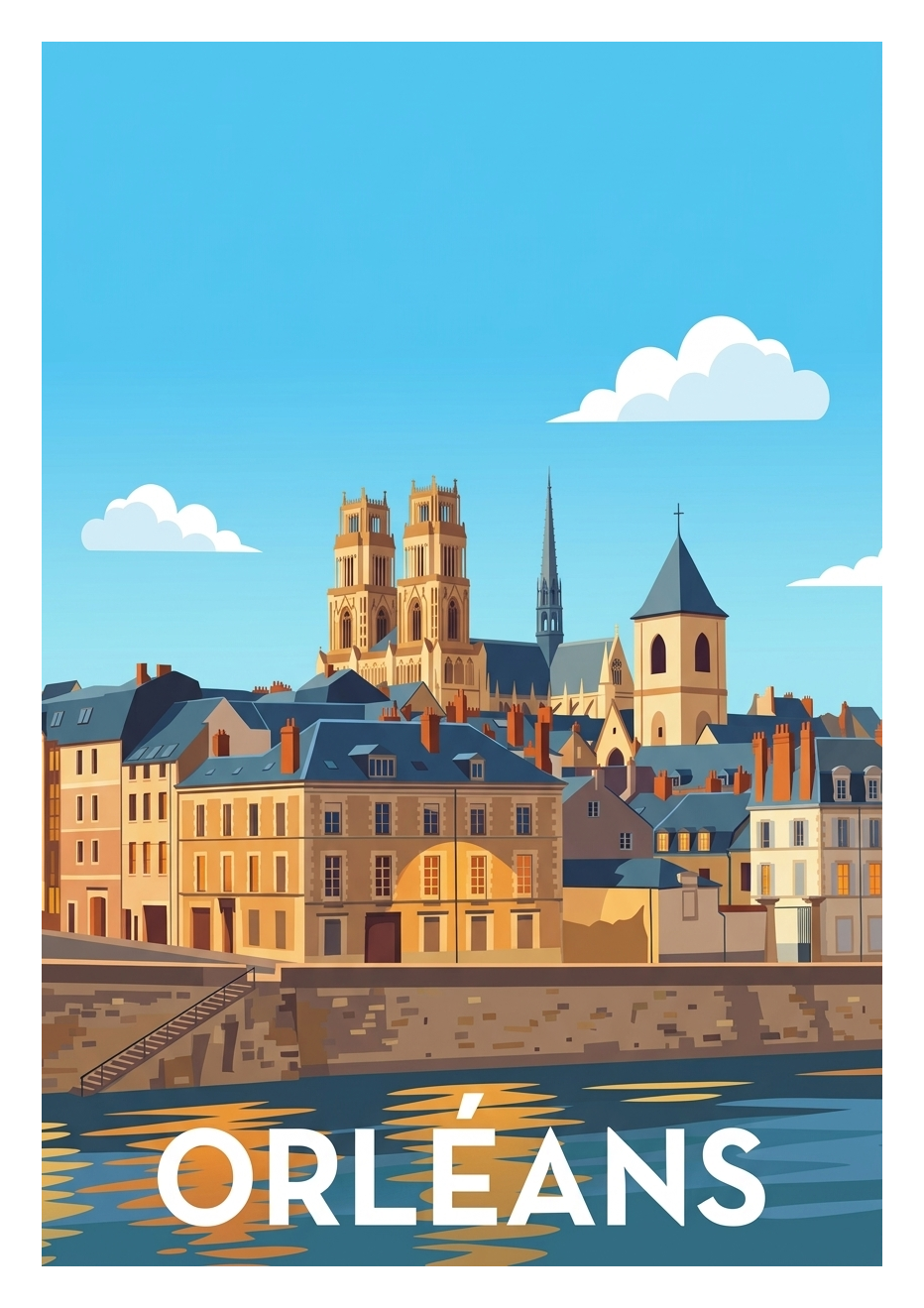 Poster souvenir de Orléans – image brute sans cadre