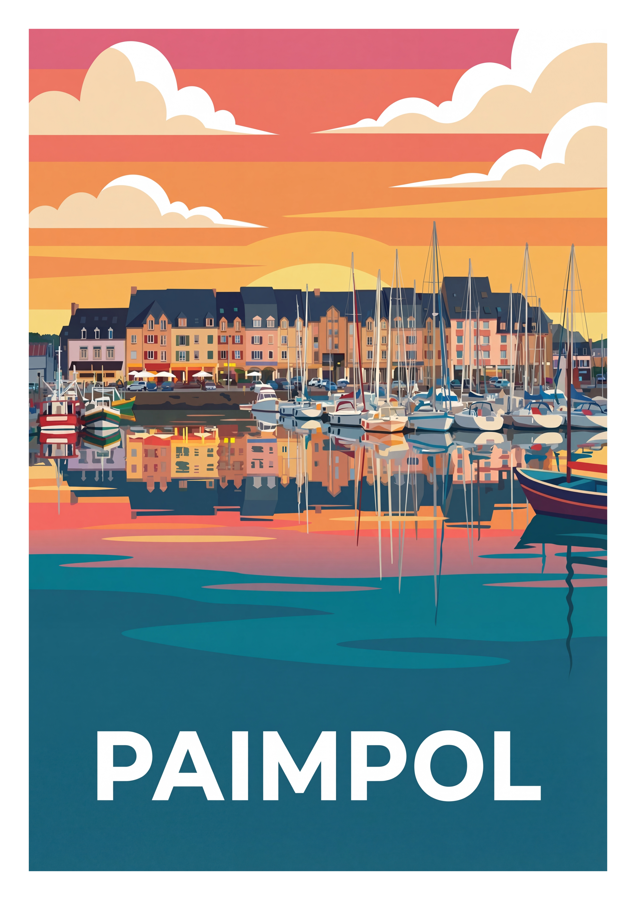 Poster souvenir de Paimpol – image brute sans cadre