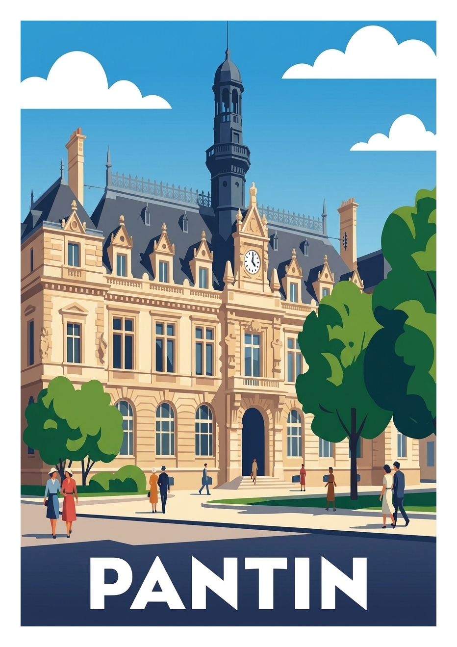 Poster souvenir de Pantin – image brute sans cadre