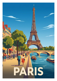 Poster souvenir de Paris – image brute sans cadre