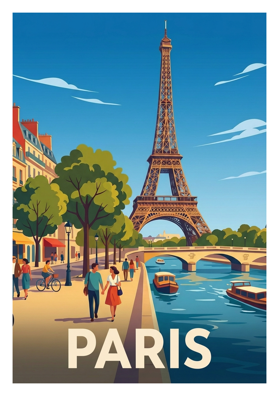 Poster souvenir de Paris – image brute sans cadre
