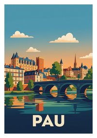 Poster souvenir de Pau – image brute sans cadre
