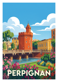 Poster souvenir de Perpignan – image brute sans cadre