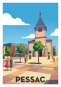 Poster souvenir de Pessac – image brute sans cadre