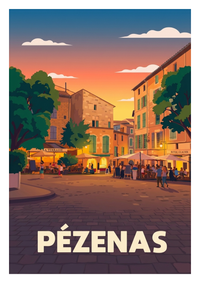Poster souvenir de Pézenas – image brute sans cadre
