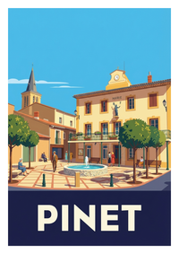 Poster souvenir de Pinet – image brute sans cadre