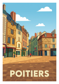 Poster souvenir de Poitiers – image brute sans cadre