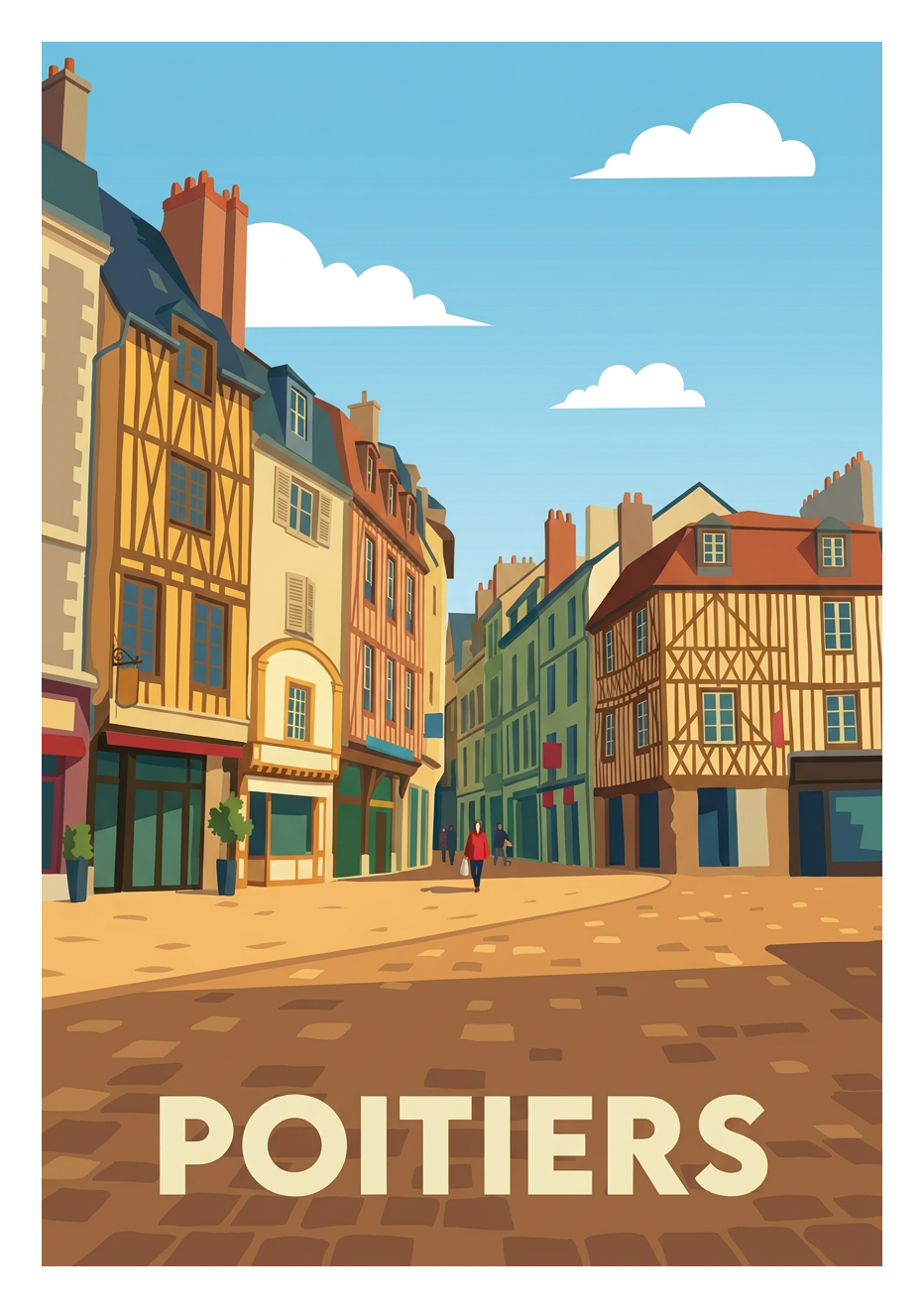 Poster souvenir de Poitiers – image brute sans cadre