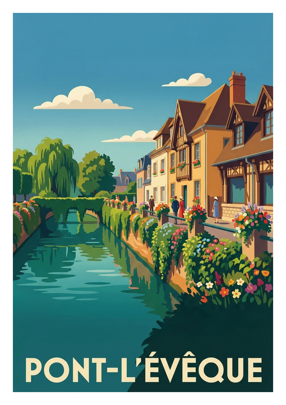Poster souvenir de Pont-l'Évêque – image brute sans cadre
