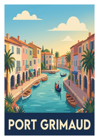 Poster souvenir de Port Grimaud – image brute sans cadre