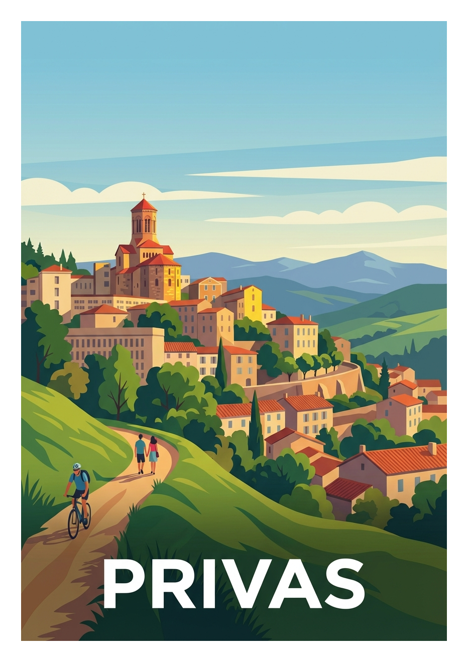 Poster souvenir de Privas – image brute sans cadre