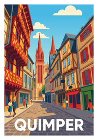 Poster souvenir de Quimper – image brute sans cadre