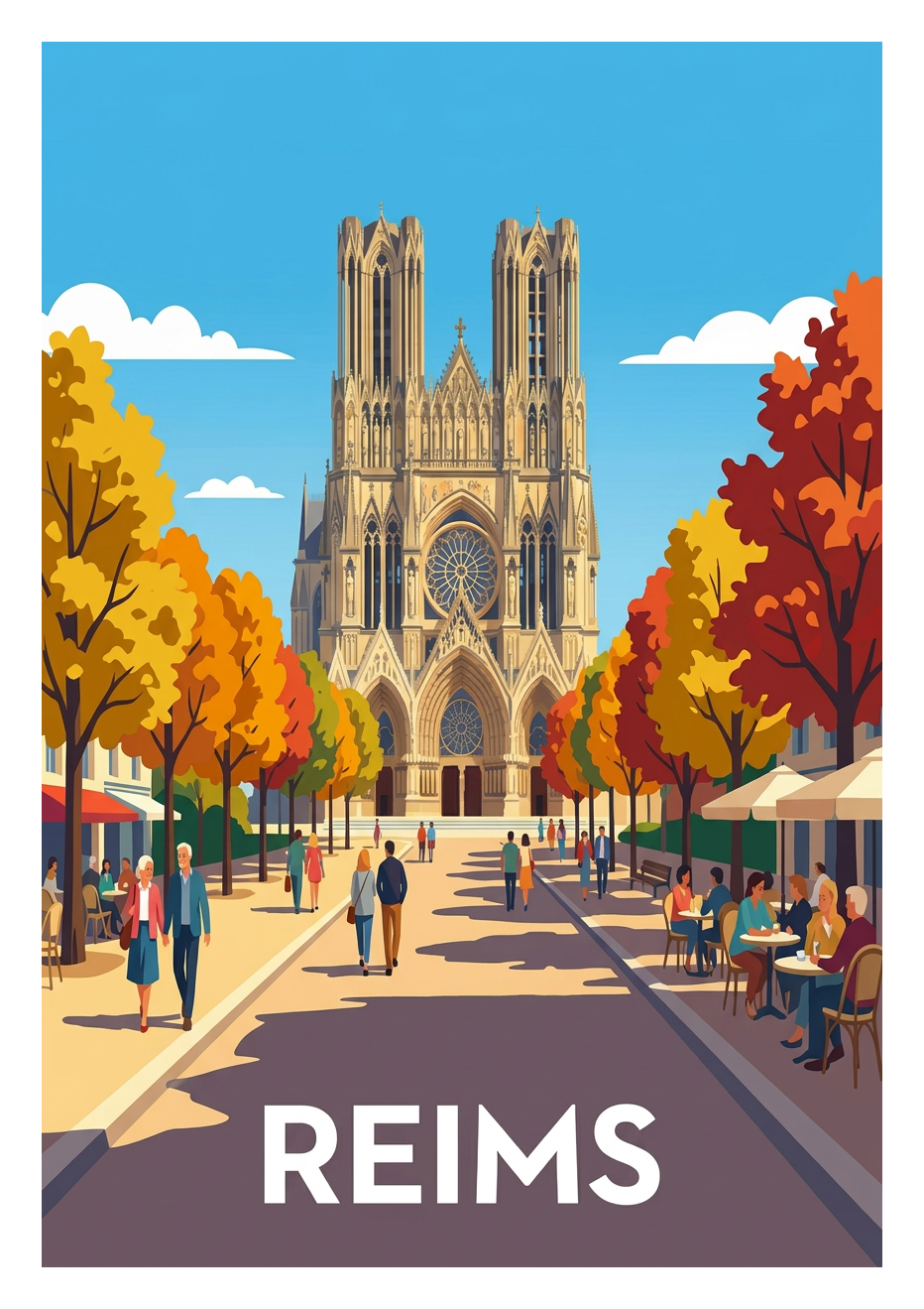 Poster souvenir de Reims – image brute sans cadre