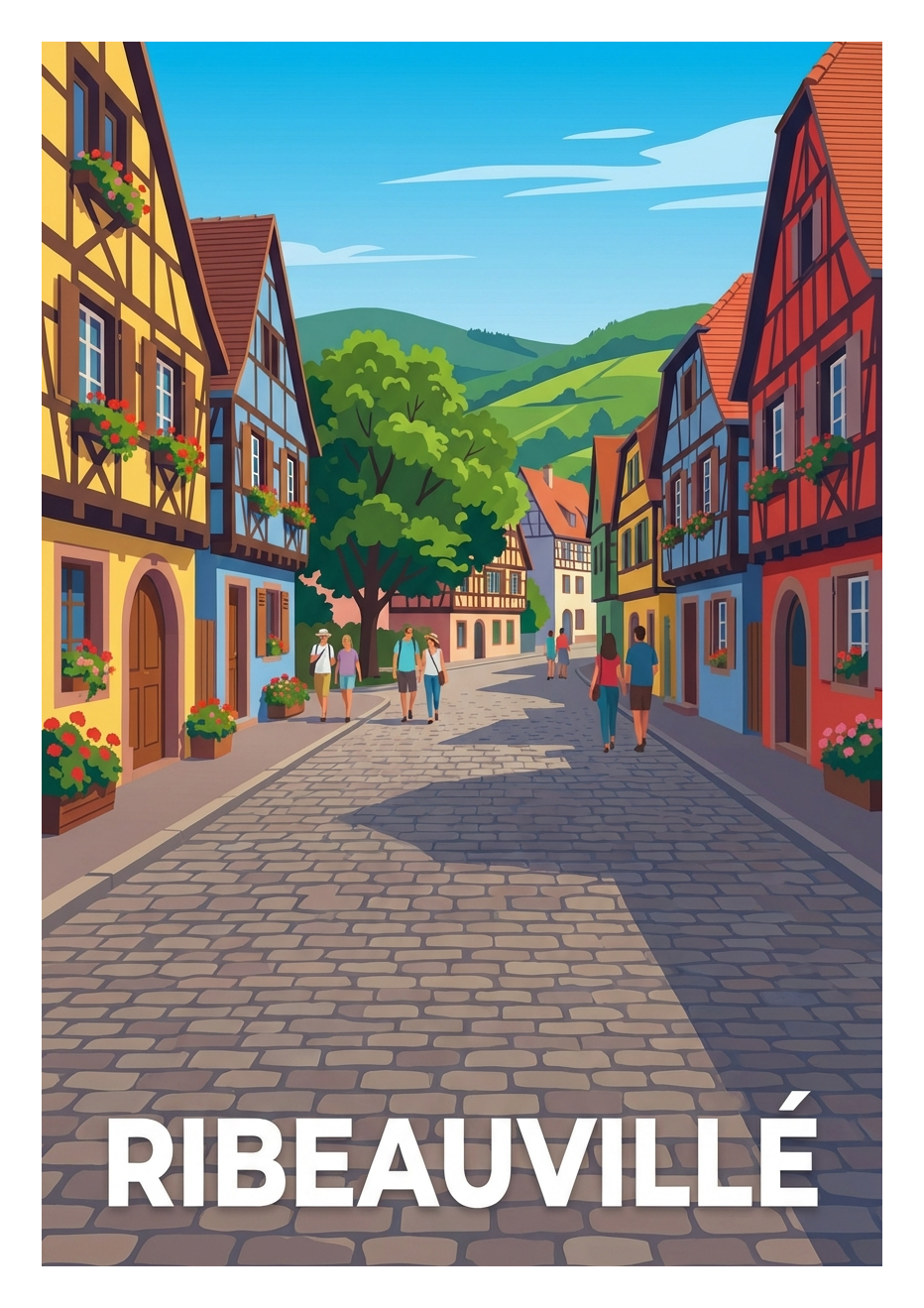 Poster souvenir de Ribeauvillé – image brute sans cadre