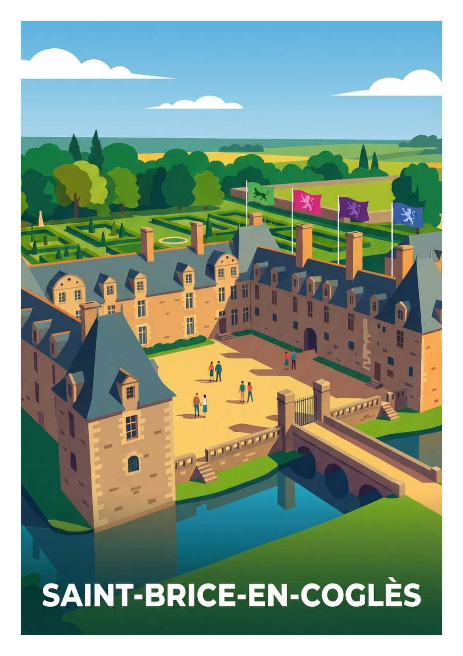 Poster souvenir de Saint-Brice-en-Coglès – image brute sans cadre