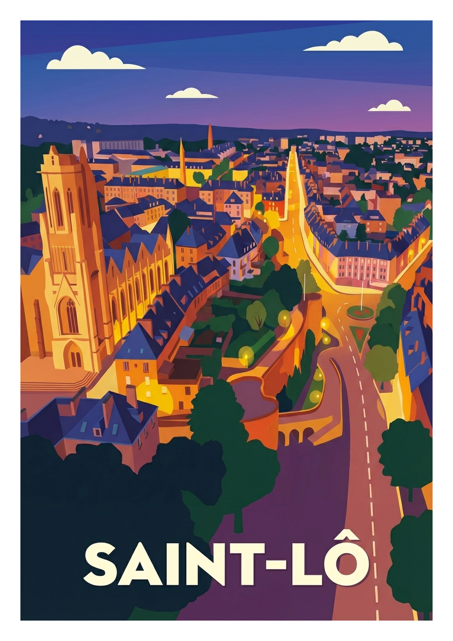 Poster souvenir de Saint-Lô – image brute sans cadre