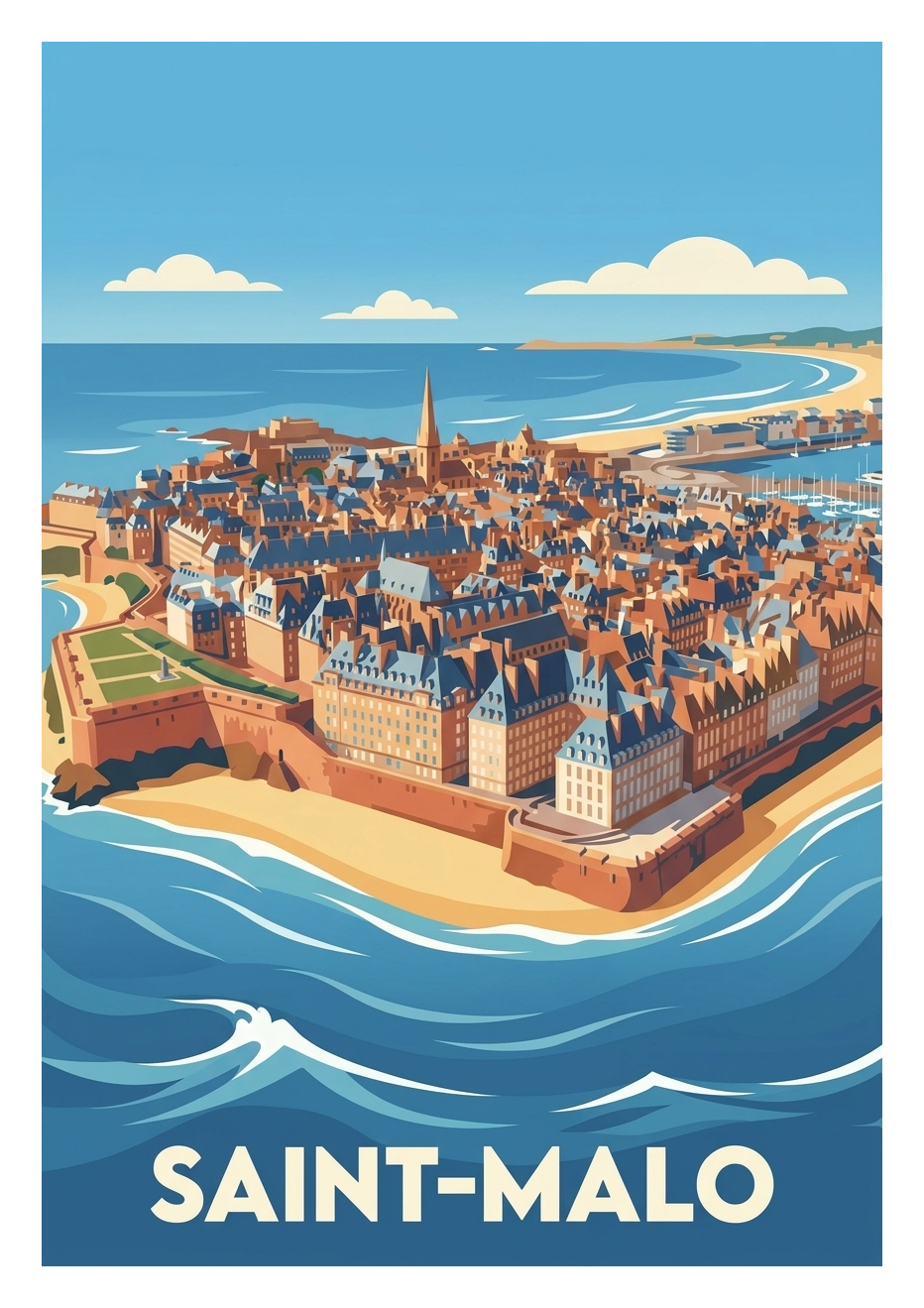 Poster souvenir de Saint-Malo – image brute sans cadre