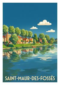 Poster souvenir de Saint-Maur-des-Fossés – image brute sans cadre