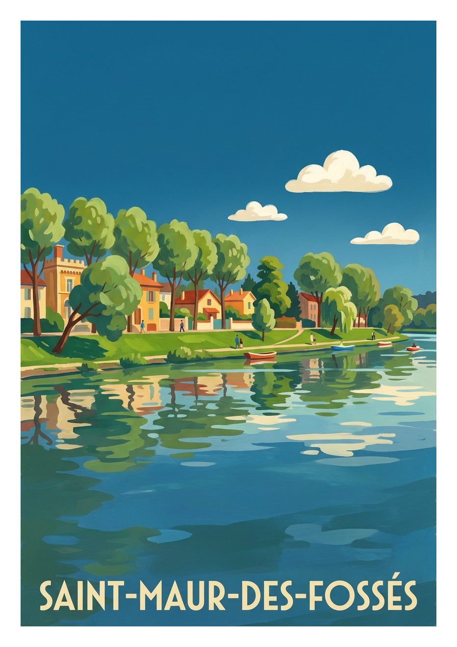 Poster souvenir de Saint-Maur-des-Fossés – image brute sans cadre