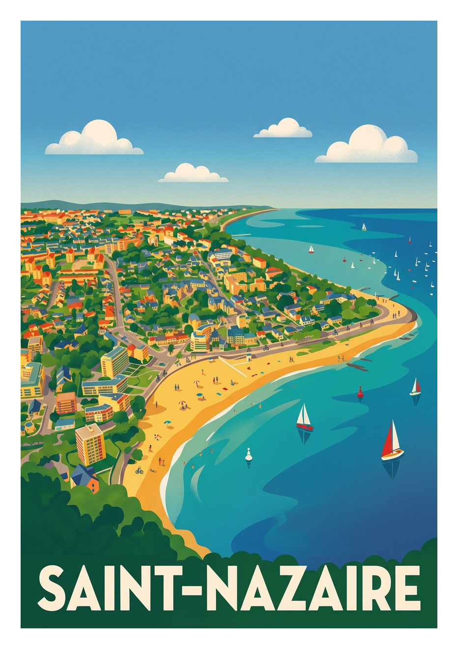 Poster souvenir de Saint-Nazaire – image brute sans cadre