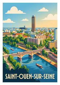 Poster souvenir de Saint-Ouen-sur-Seine – image brute sans cadre