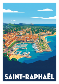 Poster souvenir de Saint-Raphaël – image brute sans cadre