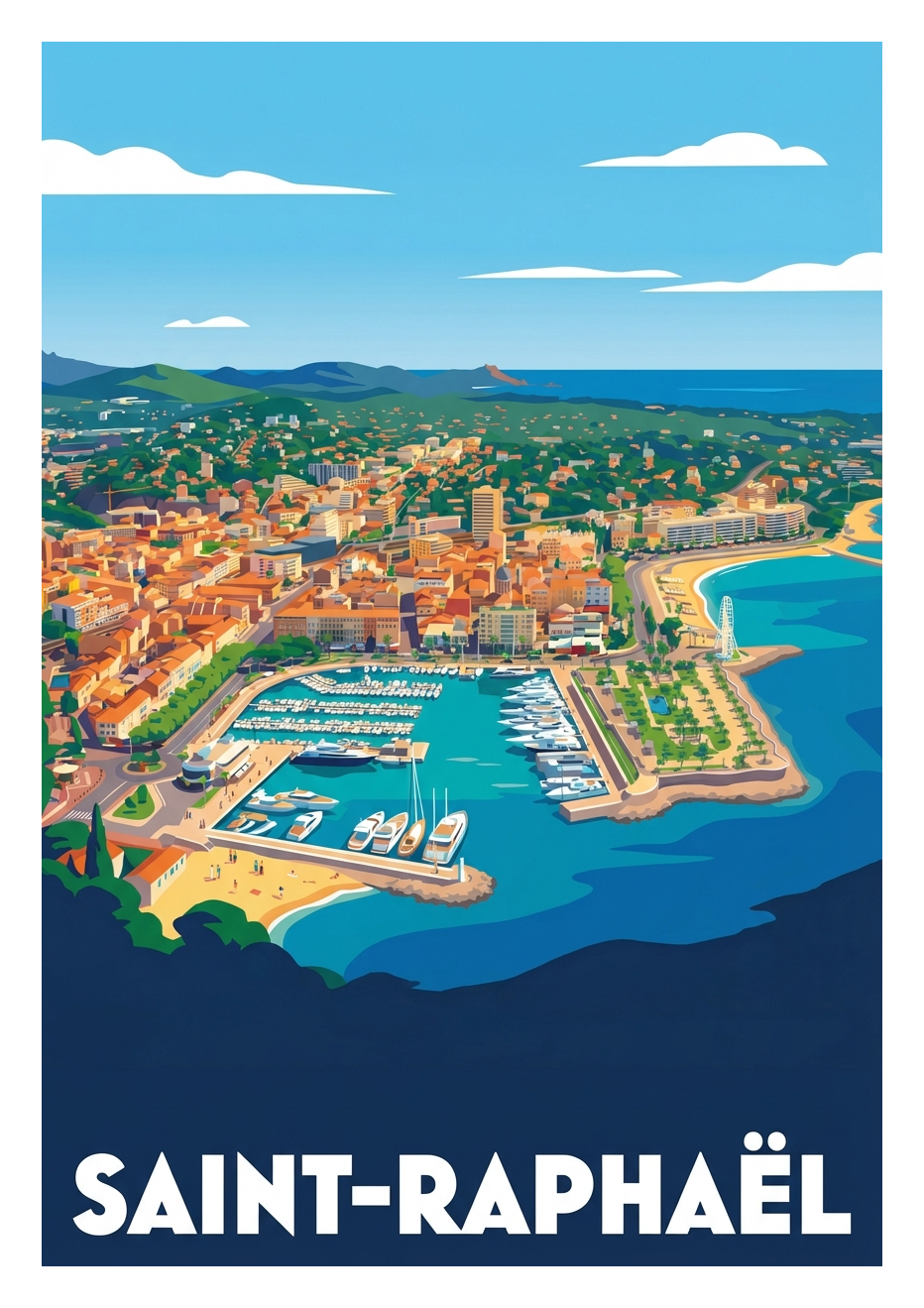 Poster souvenir de Saint-Raphaël – image brute sans cadre