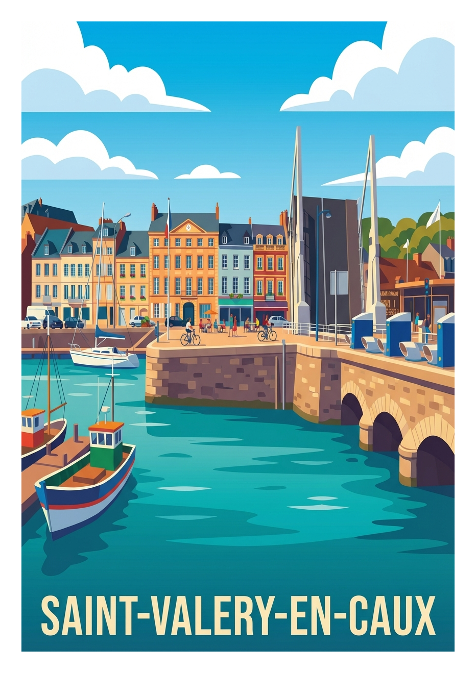 Poster souvenir de Saint-Valery-en-Caux – image brute sans cadre