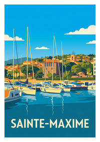 Poster souvenir de Sainte-Maxime – image brute sans cadre