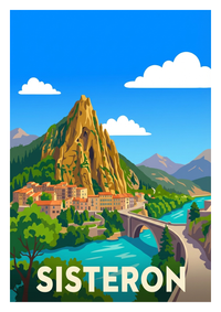 Poster souvenir de Sisteron – image brute sans cadre