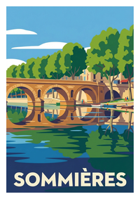 Poster souvenir de Sommières – image brute sans cadre